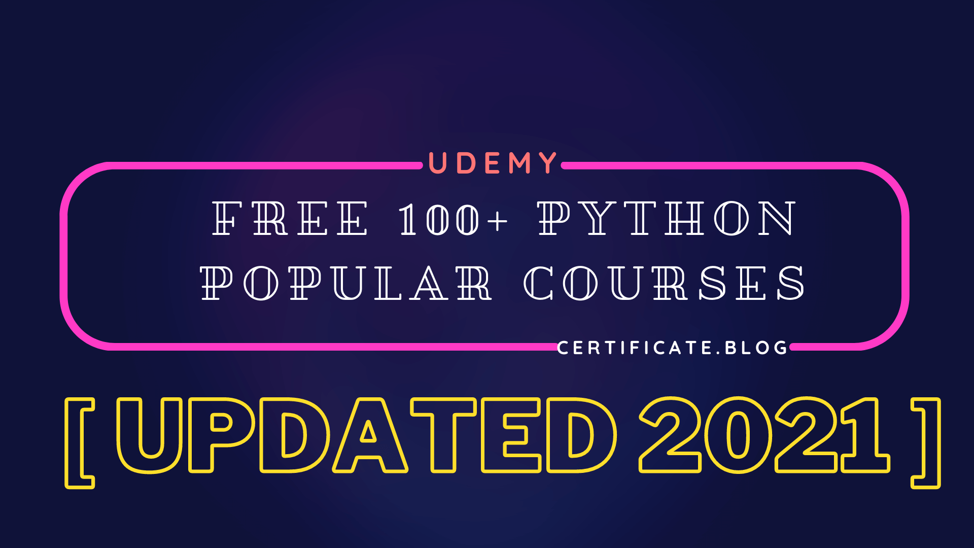 Free 100 Python popular courses from Udemy updated 2021