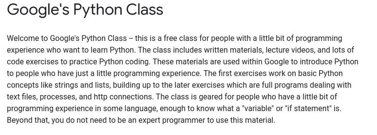 Google’s Python Class