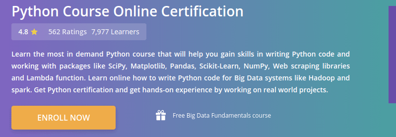 Python Course Online Certification