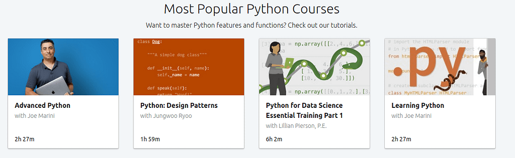 Most Popular Python Courses