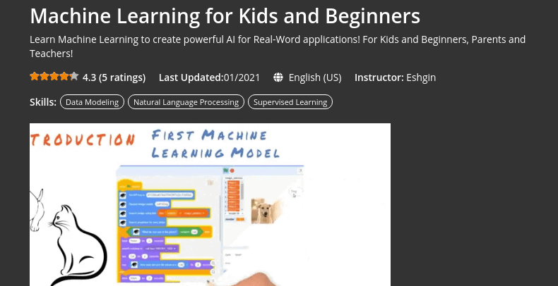 Machine Learning for Kids and Beginners